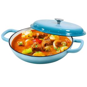 COOKWIN Cast Iron Casserole Braiser; 3.8 Quart; Heavy Duty Casserole Skillet with Lid and Dual Handles; Porcelain Enameled Surface Cookware Pot COOKWIN Cast Iron Casserole Braiser; 3.8 Quart; Heavy Duty Casserole Skillet with Lid and Dual Handles; Porcelain Enameled Surface Cookware Pot